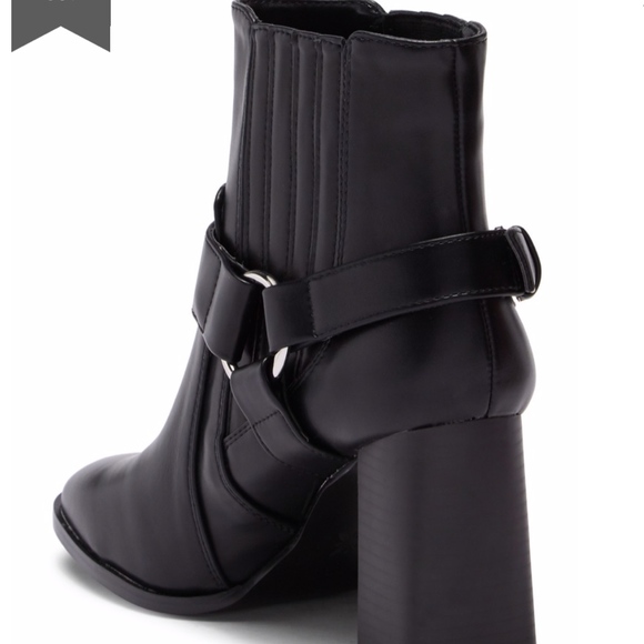 BCBGeneration {7.5} Booties Vegan Black Block Heel - Picture 4 of 7